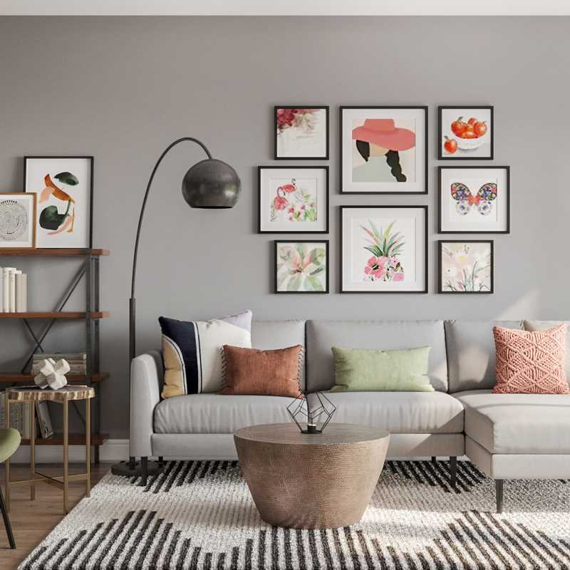 Bohemian, Scandinavian Living Room Design by Havenly Interior Designer Pamela